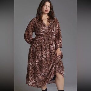 NWT Anthropologie Ranna Gill Cut Out Printed Midi Dress Size XLarge